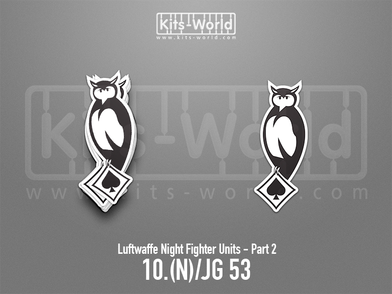Kitsworld SAV Sticker - Luftwaffe Night Fighters - 10.(N)/JG 53 W:40mm x H:100mm 